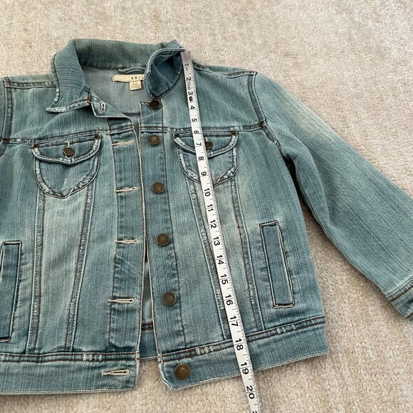 Forever 21 Distressed Blue Denim Jean Jacket S - Picture 5 of 10